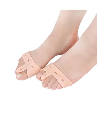 Silicone Toe Separator Toe Spacers for Sthletes Transparent Toe Separator Hallux Valgus ToeCorrectorsGel Toe Stretcher Suitable for Bunion and Overlapping Toes Realign Crooked Toes Hammer Toe Skin color