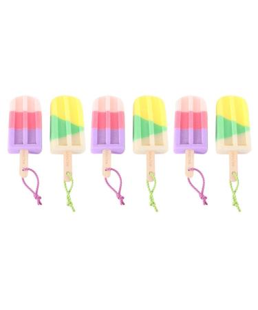 MILISTEN 6Pcs Ice Cream Shaped Bath Sponge Pouf Shower with Short Handle Sponge Brush Bathroom Supply Sponge for Unisex (Random Color)