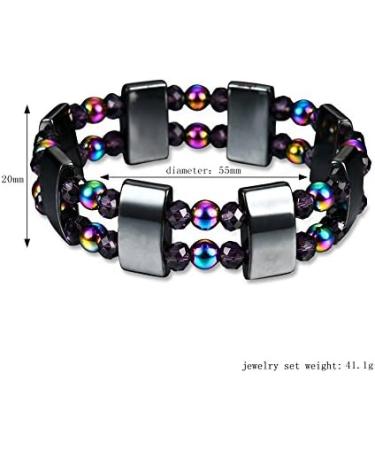 Dual Layers Magnetic Hematite Bracelet Health Care Bangle Wrap Multicolors Unisex Bracelet 55mm Diameter for Men Women - Buy Online on GoSupps.com