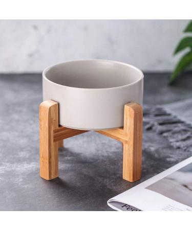 Elevated Grey Ceramic Dog Bowls with Stand - Set of 2 M 2 - Anti Vomiting & Anti Slip - Stress-Free Feeding for Medium Dogs - Buy Online on GoSupps.com