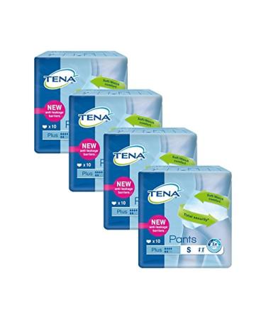 Tena Pants Plus small (s) protective pants for medium to strong bladder weakness/incontinence 4 -pack (4 x 10 pieces) 10 pieces (4 Pack)