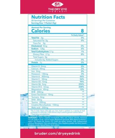 Ultimate Hydration for Dry Eyes | Sugar-Free Electrolyte Powder Packets with Vitamins & Turmeric | 20 Mixed Berry Packets - Buy Online on GoSupps.com