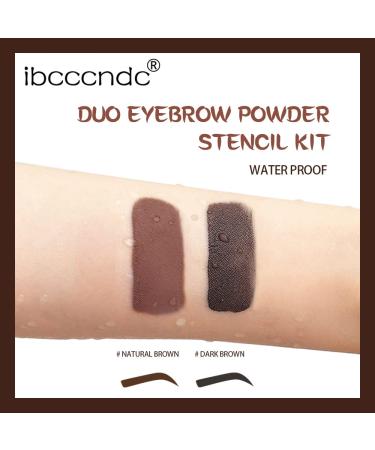 Dual-Color Eyebrow Stamp Stencil Kit | 10 Reusable Stencils Waterproof Powder - Natural & Dark Brown - Buy Online on GoSupps.com