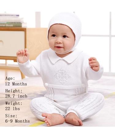 Baptism Outfits for Boys | White Linen Onesie | Christening Church Jumpsuit | 0-18 Months | 3-6 Months - Buy Online on GoSupps.com