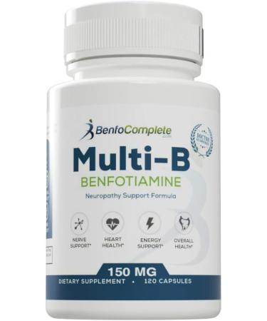 Benfotiamine Multi-B Neuropathy Support Formula 150mg 120 Gelatin Capsules per Bottle - Pack of 3 Bottles - Buy Online on GoSupps.com