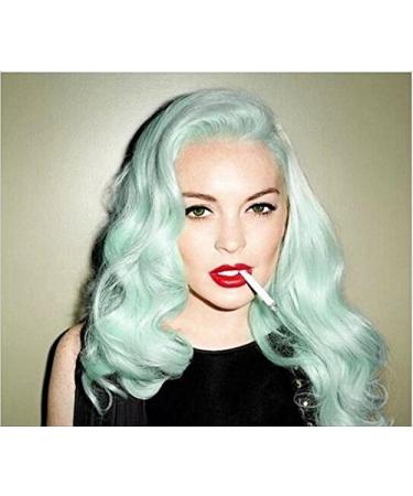 Natural Mint Green Wig with Side Bangs | Long Wavy Heat Resistant Synthetic Hair - Shop Now! - Buy Online on GoSupps.com