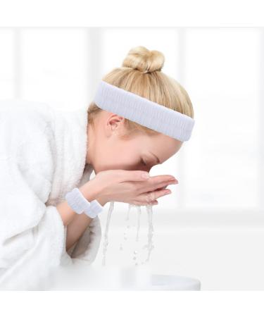 Plush Hair Band Cosmetic Makeup Washing Face Shower Spa Elastic Hair Hoop White - Buy Online on GoSupps.com