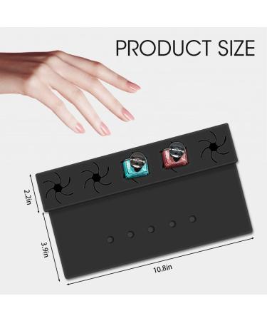 Nail Polish Holder Silicone 2 in 1 Organizer Case Set with Hand Rest Mat - Black - Buy Online on GoSupps.com