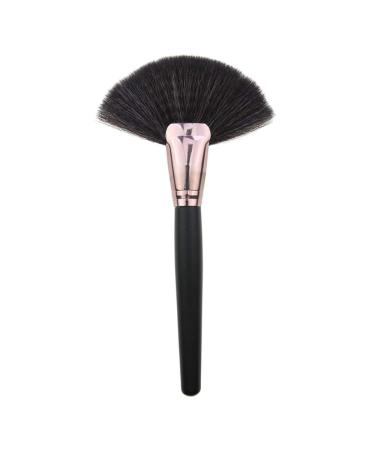 Glamza Black and Rose Gold Fan Highlight Brush Face Body Contour Blending Contouring