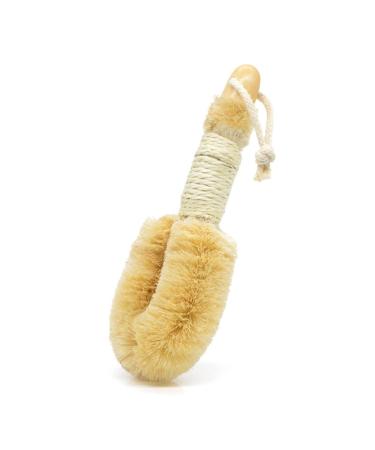 SINGOVE Sisal Brush - Bath & Shower Dry Skin Body Smoothing Spa-Natural Lymphatic Bristle Fibers to Improve Blood Circulation Exfoliate Skin Healthy Therapeutics for Men and Women Yellow