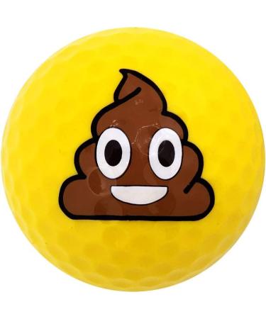 Navika Golf Balls - Poop Emoji Imprint on Bright Yellow (3-Pack) - Fun Gift for Golfers of All Ages - Buy Online on GoSupps.com