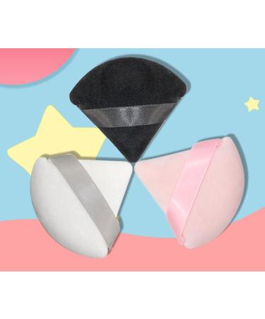 WOIWO 3 PCS Triangle Dry Powder Puff 360 Degrees No Dead Corner Pointy-Shaped Honey Powder Puff Makeup Tool