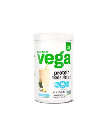 Vega Protein Made Simple Vanilla 10 Servings - Stevia Free Vegan Protein Powder Plant Based Healthy Gluten Free Pea Protein for Women and Men 9.2 Oz (Packaging May Vary) Vanilla 10 Servings (Pack of 1)
