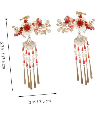 FRCOLOR 3 Pairs Chinese Style Hairpin Hair Jewels for Women Tassel Hairpins Tassel Barrette Traditional Chinese Hair Clip Classic Flower Hair Clip Hair Pin Hanfu Child Alloy Chopsticks - Buy Online on GoSupps.com