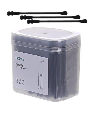 Beaupretty 1 Box reusable ear swabs ear cotton buds ear wax cleaning tool cotton swabs cotton buds for ear spiral head swabs last swab miniature child log paddle paper shaft Cosmetic swabs Black