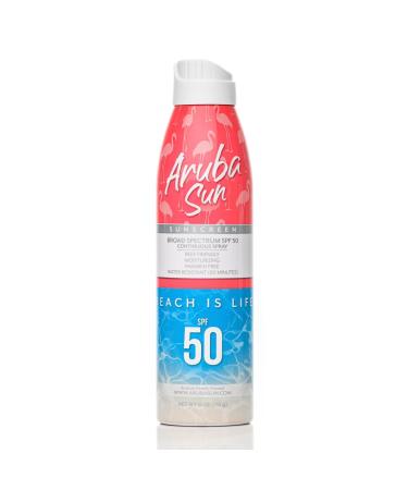 SPF 50 Sunscreen Spray | Aruba Reef Act Compliant no 67 Octinoxate & Oxybenzone Free | 6 oz Water-Resistant Non-Greasy Broad Spectrum UVA/UVB Sunscreen