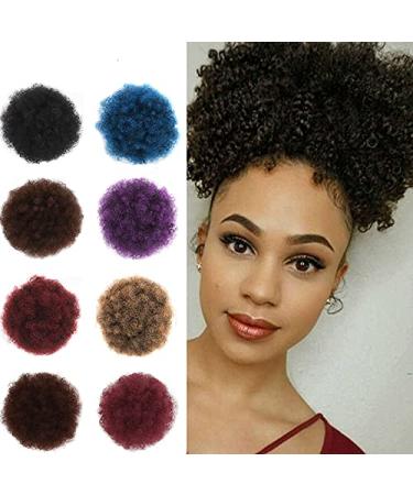 Buy Curly Afro Hair Bun Ponytail Extensions - Natural Synthetic Clip-In Hairpieces for Black Women - Buy Online on GoSupps.com