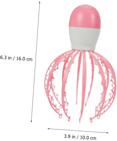 Healeved 2-in-1 Electric Scalp Massage Brush - Pink Baby Octopus Design for Therapeutic Head Scratching & Shampoo Massage - Buy Online on GoSupps.com