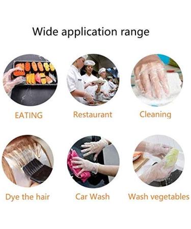St llion 200-Piece Disposable Transparent Food Prep Gloves - One Size Fits Most for Cooking, Cleaning, Hair Dye, and Food Handling | Plastic Gloves - Buy Online on GoSupps.com
