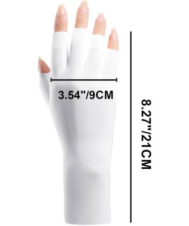 Uv Glove for Gel Manicures Breathable Uv Protection Gloves UPF50+ Fingerless Manicure Gloves for Nail Art Supplies White - Buy Online on GoSupps.com