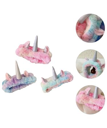 Milist Unicorn Washing Strap - Soft Coral Fleece Spa & Skincare Headbands (3 Pack) for Makeup Shower & Bathing - Buy Online on GoSupps.com