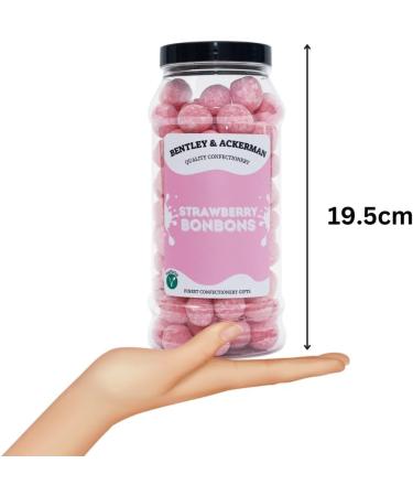 Strawberry Bonbons - (605g) Original Creamy Strawberry Bon bons Sweets in a Gift Jar By Bentley & Ackerman's Sweet Shop. - Buy Online on GoSupps.com