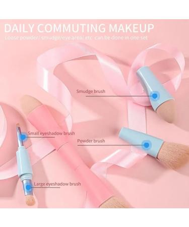 Joselin Double Sided Makeup Brush 4 in 1 Retractable Cosmetic Brush for Travel Multifunctional Concealer Sponge Brush for Eyeshadow - Buy Online on GoSupps.com