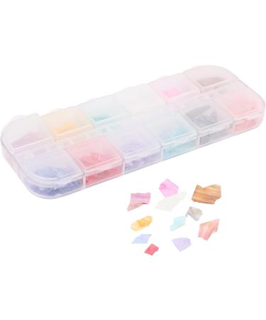 Desikixudy 12 Colors/Box Shell Crushed Gravel Flakes Natural Broken 3D Beauty Manicure Diy Nail Art Decoration 01 - Buy Online on GoSupps.com