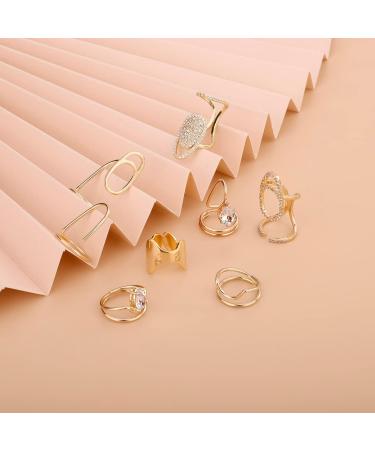 Rumtock Crystal Beads Gold Protective Ring - Boho Nail Cap Jewelry for Women/Girls - Buy Online on GoSupps.com