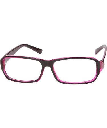 Stylish Full Rim Plastic Glasses with Clear Lenses in Black & Purple - Unisex Eyewear for Men and Women | International Shipping - Buy Online on GoSupps.com