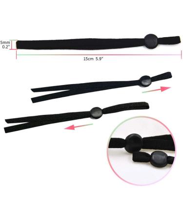 50 Pcs Black Elastic Bands with Adjustable Buckle and Cord Locks for DIY Ear Loops - CaiDieNu - Buy Online on GoSupps.com
