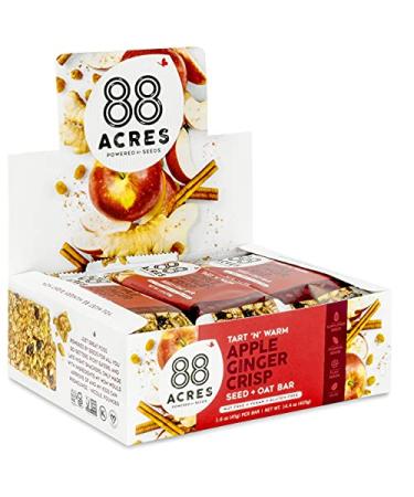 88 Acres Apple Ginger Crisp Granola Bars - Gluten Free, Nut-Free, Vegan, Non-GMO - 12 Pack - Buy Online on GoSupps.com