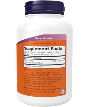 MSM Methylsulfonylmethane Pure Powder 227g - Premium Quality Supplement - Buy Online on GoSupps.com