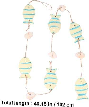 STOBAZA 1 Pc Shell Hanging Decorations Seashells for Decorating Wood Trim Curtain The Mediterranean Yellow 102X4.2CM - Buy Online on GoSupps.com