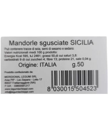  Legumi Schioppi Naturally Sliced Sicilian Almonds - 50g in a convenient resealable reusable container to preserve freshness - Large stock large savings. Box with 15 x 50g packs. - Buy Online on GoSupps.com