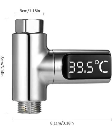 Kylewo Bathe Thermometer - LED Display Shower Water Clock Real-Time Temperature Monitoring (5-85 C) with 360 Rotating Screen - Buy Online on GoSupps.com