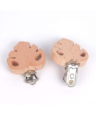 FSSTUD 4-Pack Leaf Shape Wooden Pacifier Clips - Safe & Stylish Baby Pacifier Holders - Buy Online on GoSupps.com