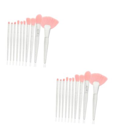 Angoily 2 Sets Makeup Brush Eyeliner Brush Ladies Suits Foundation Brush Make up Kit Travel Powder Brush Eye Brush for Makeup Blending Brush Blush Nose Applicator Long Handle Miss Plastic