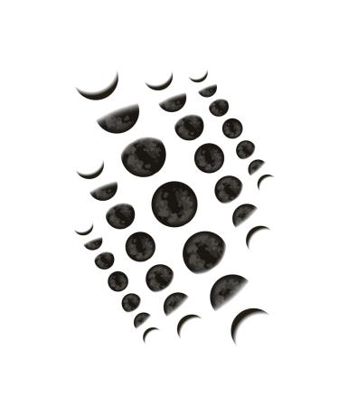 SanerLian Moon Phase Planet Temporary Tattoo Sticker Set of 4 | Waterproof Arm Hand Adult Men Women | 15X11cm (SF163) - Buy Online on GoSupps.com