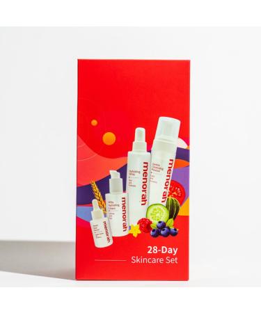 menorah skincare - Daily Skincare Set(free gift-skincare headband) 4 steps skincare routine with Gentle Cleansing Mousse Hydrating Spray Smart Dual Serum Milky Hydrating Cream for Women and Men