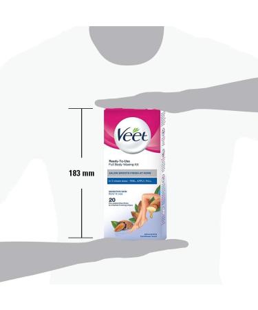 Veet Sensitive Skin Full Body Waxing Kit - 20 Wax Strips Pack - Buy Online on GoSupps.com