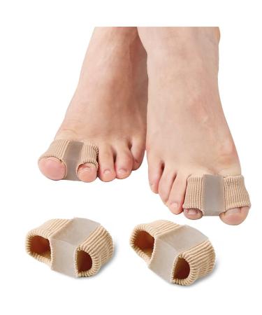 Gel Toe Separator 2 Pair Soft Bunion Corrector Pads Big Toe Straightener Little Toe Spacers for Overlapping Toe Little Toe Cushions for Preventing Rubbing & Relieving Pressure (L)