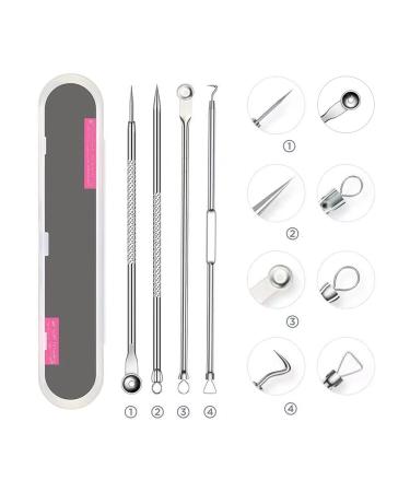 Blackhead & Pimple Removal Tool Kit - 4 Pcs Stainless Steel Set for Nose & Face - Buy Online on GoSupps.com