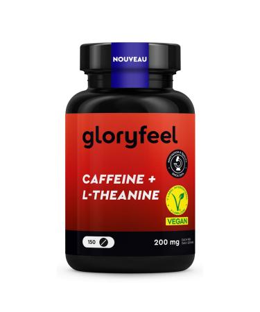 Caffeine + L-Theanine High Dose - 150 tablets with 200mg of caffeine + 200mg of L-theanine green tea extract per daily dose - 100% vegan and laboratory tested