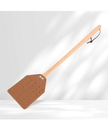 KKRAUS Leather Fly Swatter Heavy Duty Manual Long Handle Fly Swatters for Indoors Outdoor Home Garden Classroom and Office Flyswatter Brown - Buy Online on GoSupps.com