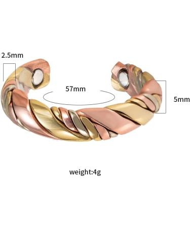 EnerMagiX Tri Tone Magnetic Copper Ring for Men - Unique Gift for Dad and Husband - Buy Online on GoSupps.com