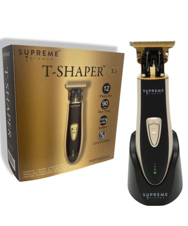 Men's Hair Trimmer by SUPREME TRIMMER ST5210 Beard Trimmer for Men Professional Barber Liner Cordless Hair Clipper – Gold T-Shaper Li