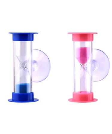 REQAG 2 Pieces Hourglass Timer 3 Minutes Children's Tooth Brushing Timer With Suction Cup Decoration Handmade Hourglass Children's Tooth Brushing Timer - Buy Online on GoSupps.com
