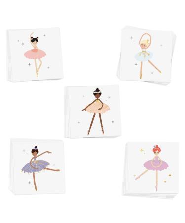Flash Tattoos BALLERINA Kids Variety Set - 25 Metallic Tattoos for Birthday Party Favors and Ballerina Party Supplies - Buy Online on GoSupps.com