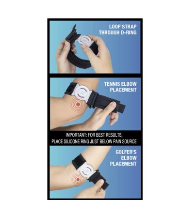 Bullseye Elbow Strap - Therapeutic Massage Brace for Tennis & Golfer s Elbow Pain Relief (S/M) - International Shipping Available - Buy Online on GoSupps.com